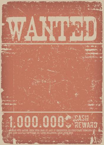 Wanted Poster On Red Grunge Background vector