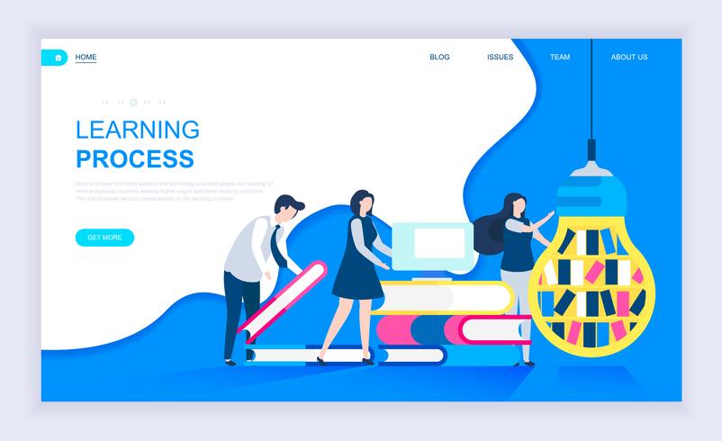 Learning Process Web Banner vector