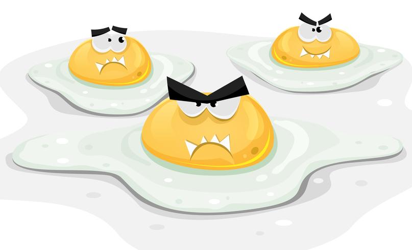 Angry Fried Chicken Eggs vector