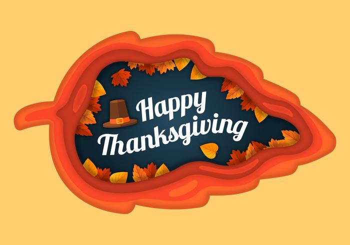 Thanksgiving Illustration in Paper Style vector