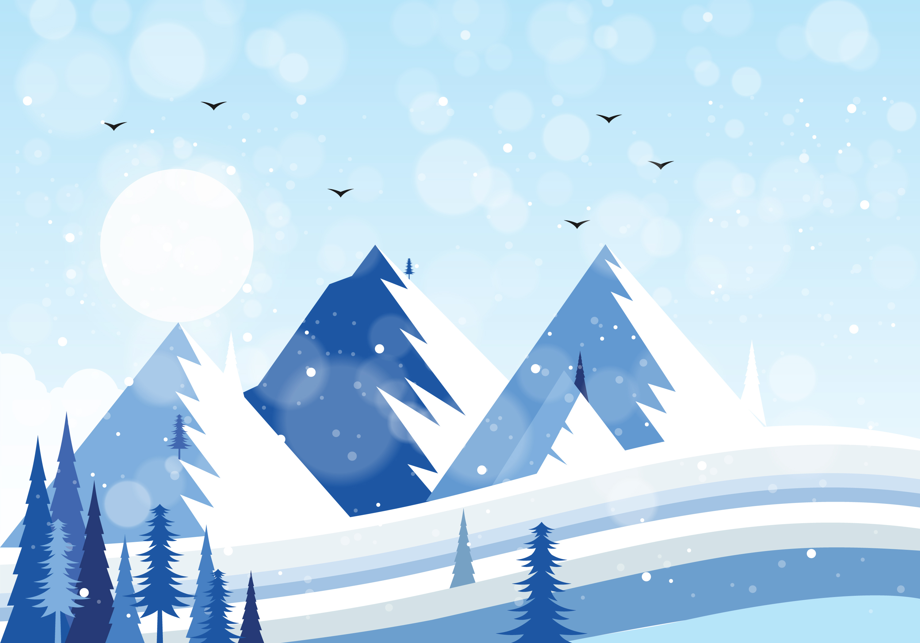 Download Vector Winter Landscape illustration 265571 - Download Free Vectors, Clipart Graphics & Vector Art