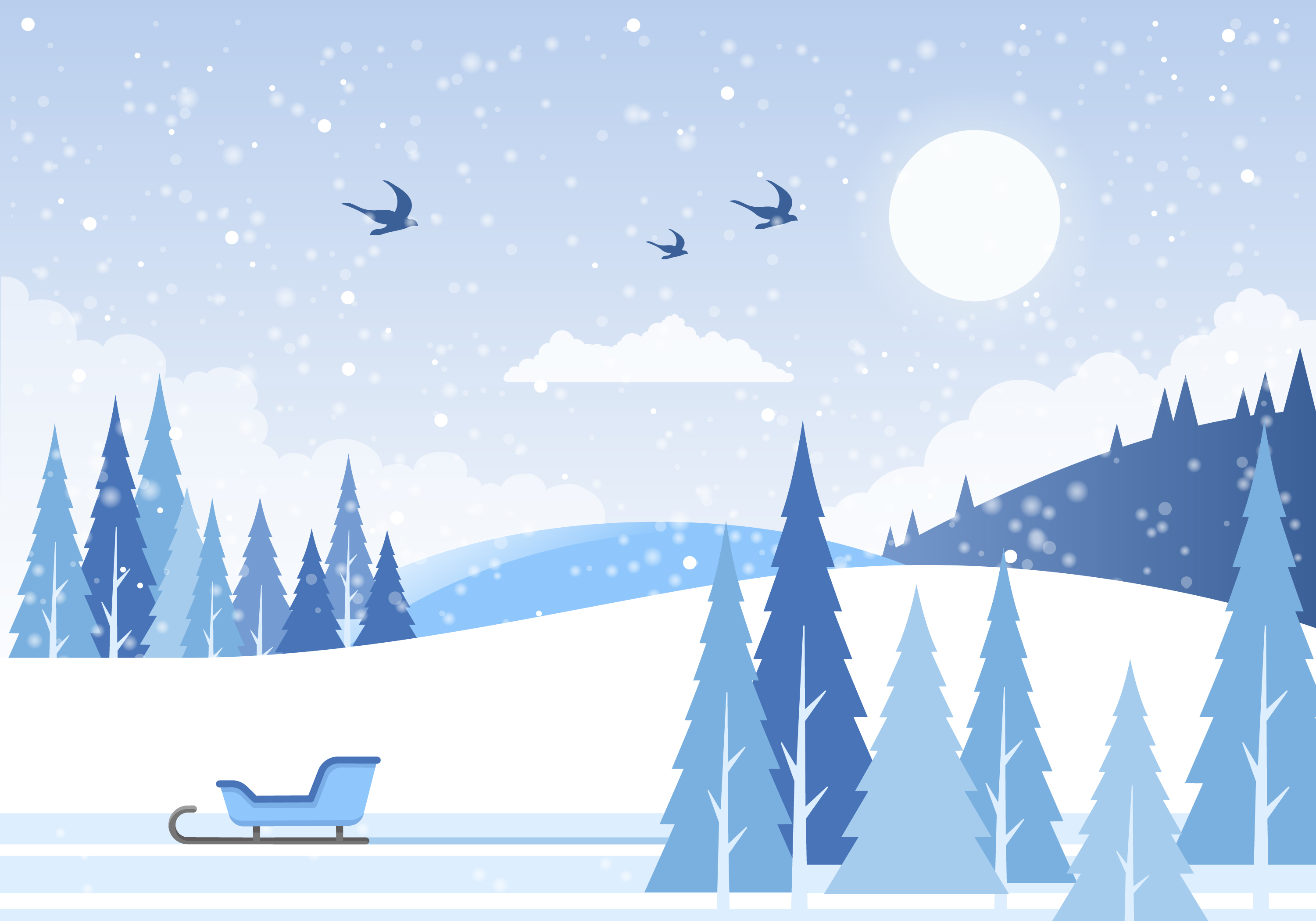 Vector Winter Landscape illustration 265578 Download Free Vectors, Clipart Graphics & Vector Art
