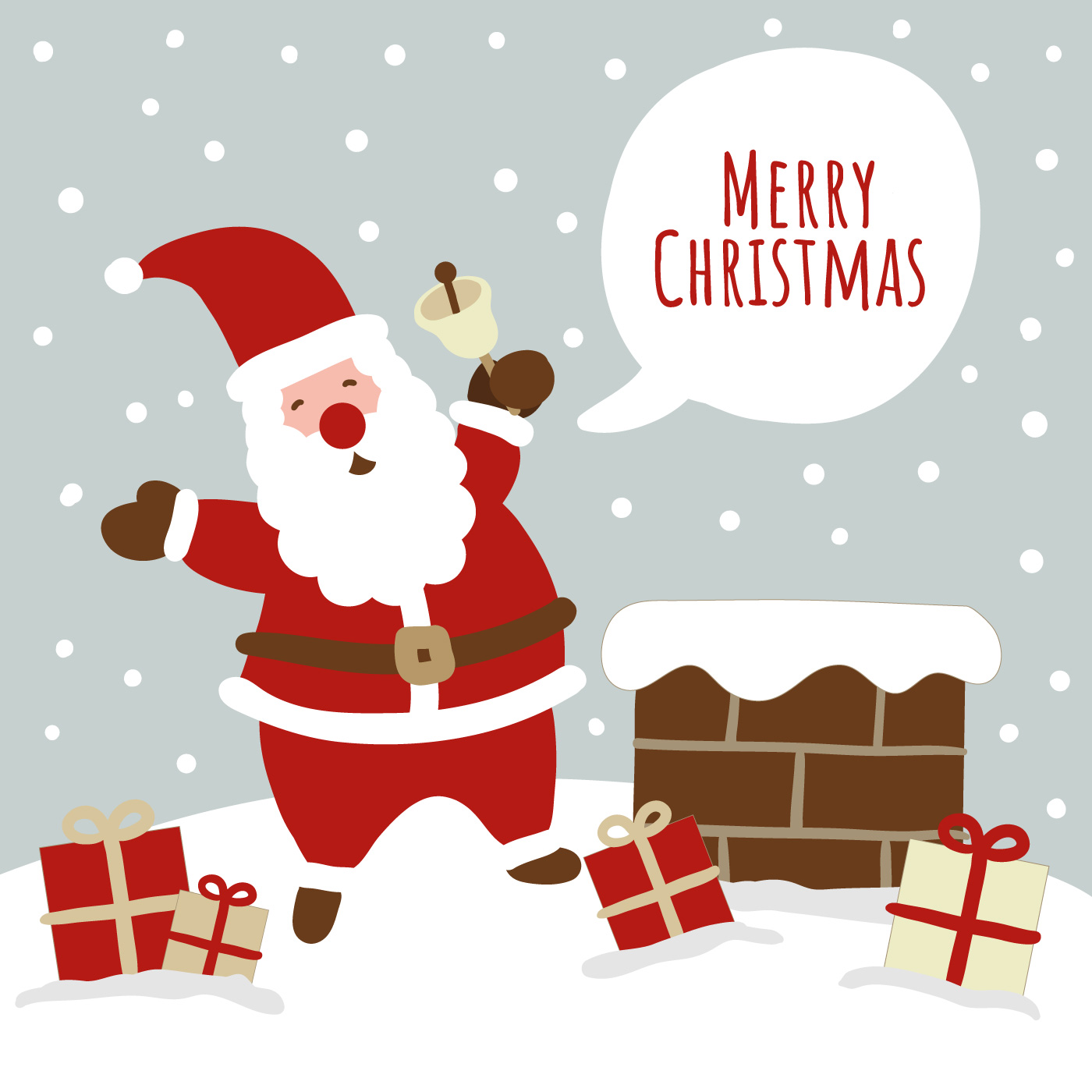 Download Cute Christmas Scene With Santa - Download Free Vectors ...