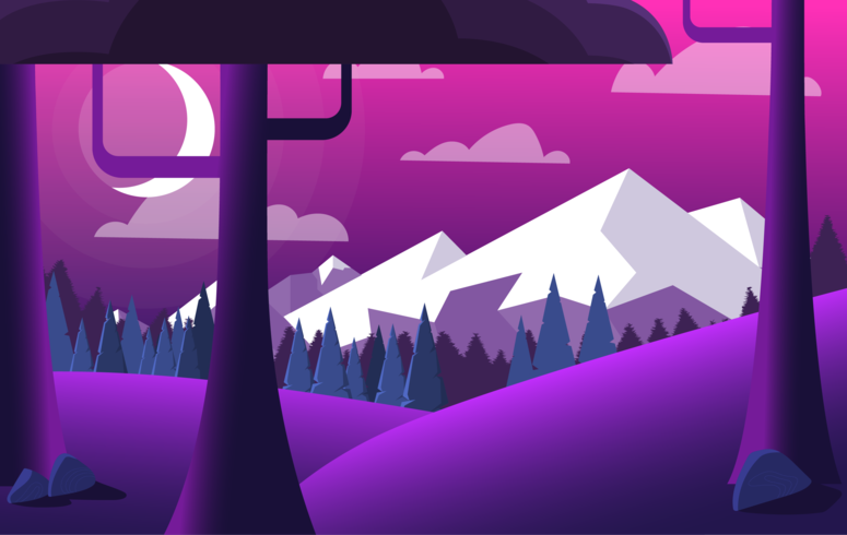 Vector ilustración paisaje púrpura