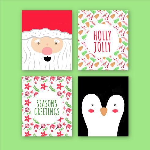 Cute Christmas Card With Patterns vector