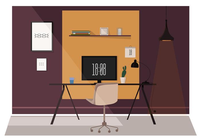 Ilustración de vector diseñador habitación