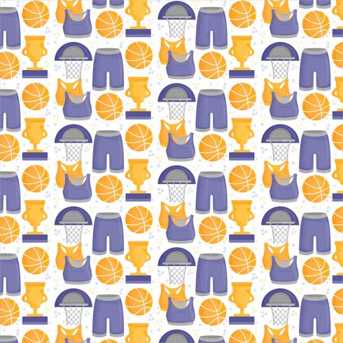 Vector Basketball Elements Seamless Pattern