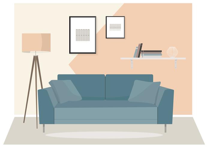 Vector ilustración de sala de estar