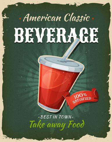 Retro Fast Food Beverage Poster vector