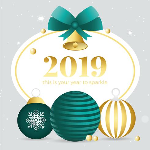 Vector New Year Greeting Card Design