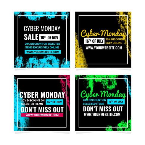 Vector Cyber ​​Monday Publicaciones en redes sociales