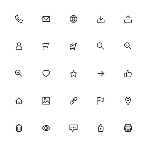 Most used webdesign icons, ui set vector