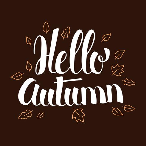 Hello Autumn, Calligraphy season banner design, illustration vector