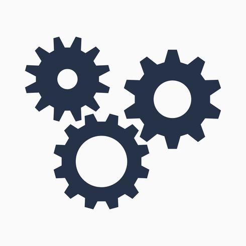 Cogs symbol on white background, settings icon, illustration vector