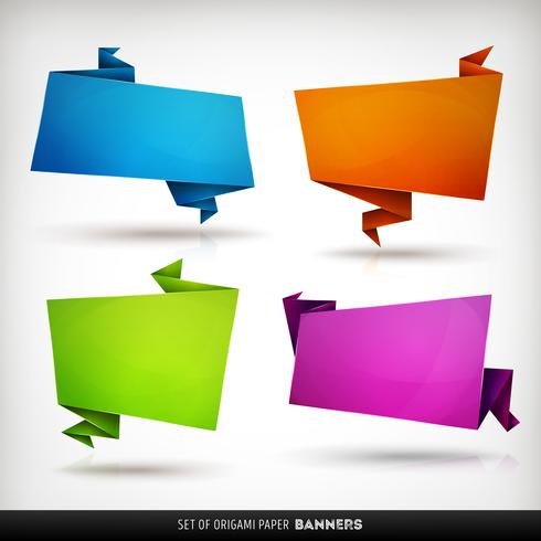 Origami Paper Banners Set vector