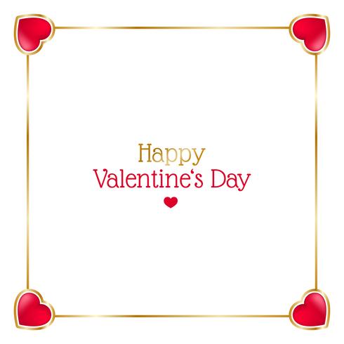 Valentines day frame with hearts on white background vector