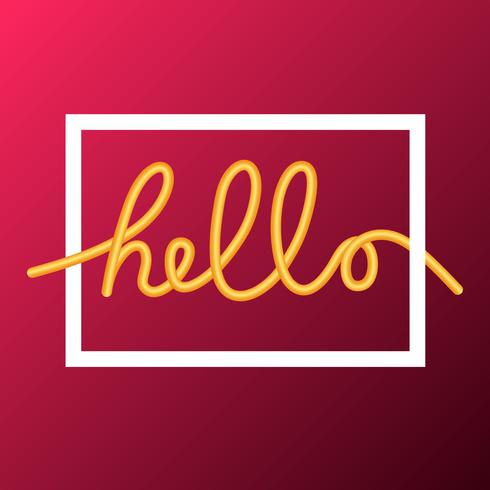 Hello word, calligraphy design, illustration vector