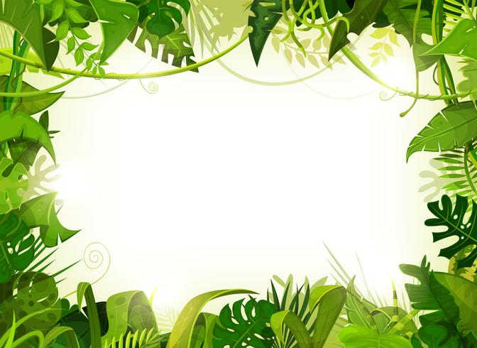 Jungle Tropical Landscape Background vector