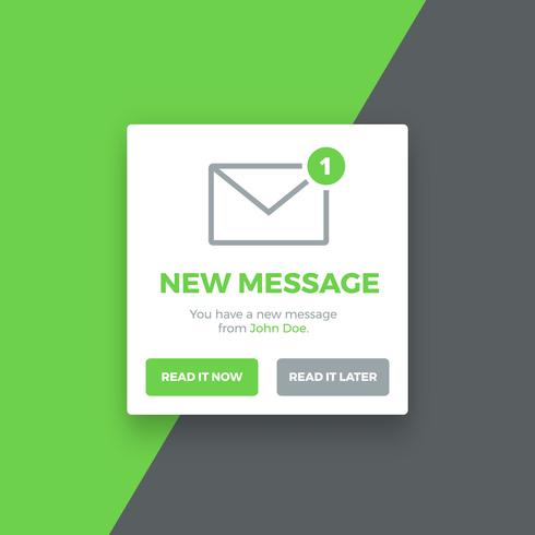 Pop-up New message screen, illustration vector