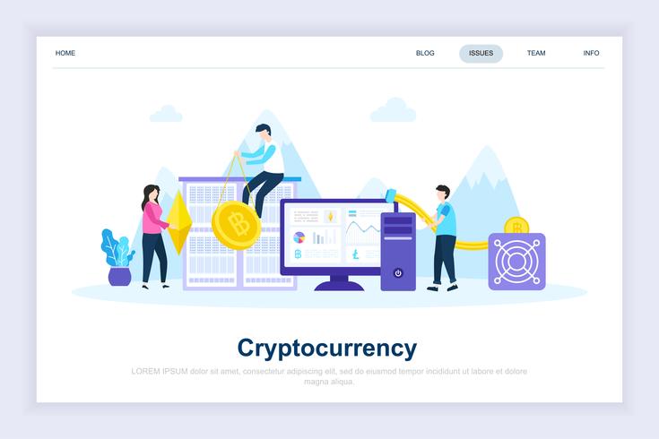 Crypto currency modern flat design concept vector