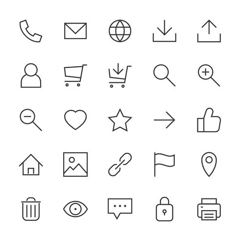Most used webdesign icons, ui set vector