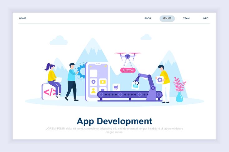 App development modern flat design concept vector