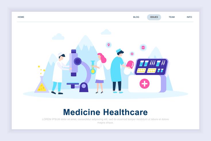 Medicine and healthcare modern flat design concept vector