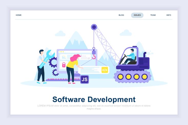 Software development modern flat design concept vector