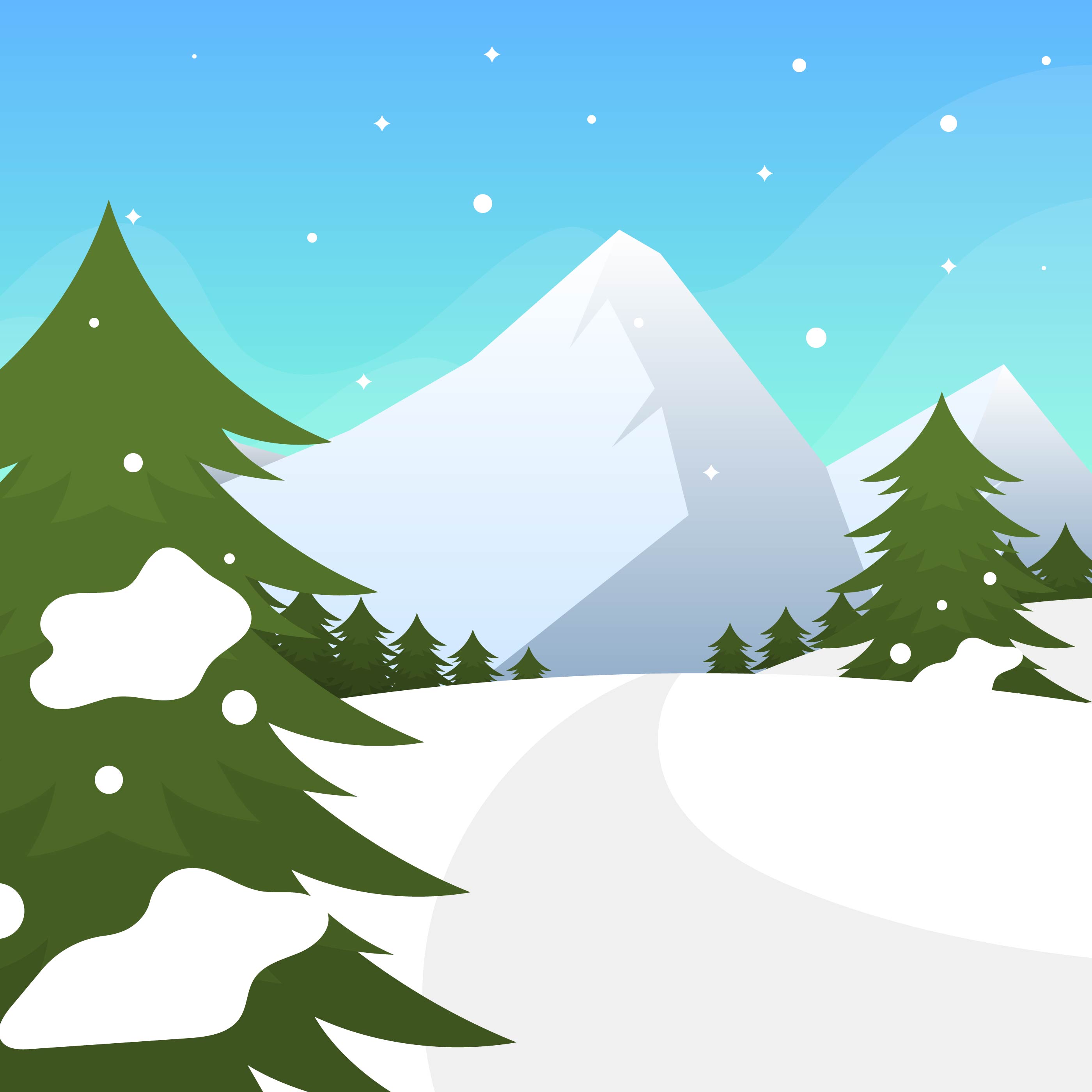 Download Flat Winter Forest Vector Illustration 266086 - Download ...