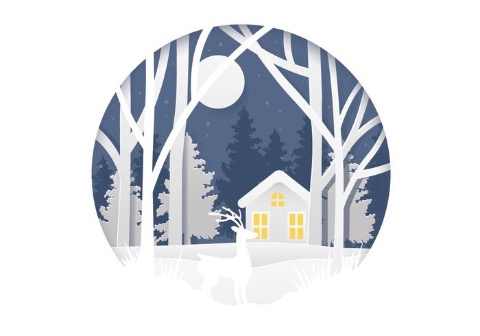 Ilustración de invierno forrest vector