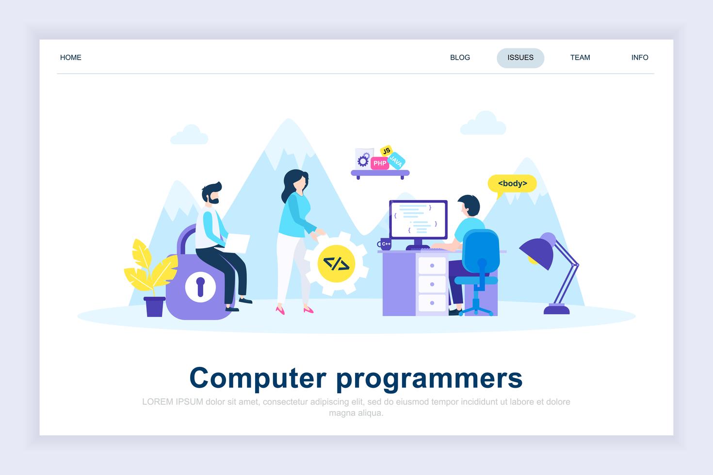 Computer programmers modern flat design concept 266101 Vector Art at ...