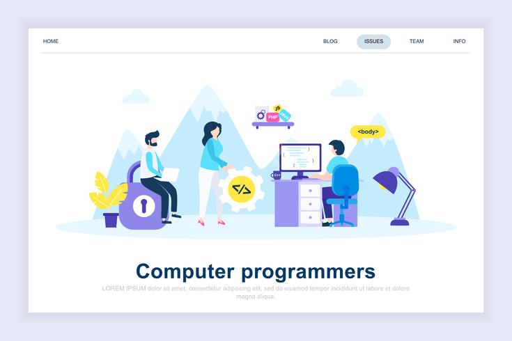 Computer programmers modern flat design concept 266101 Vector Art at ...