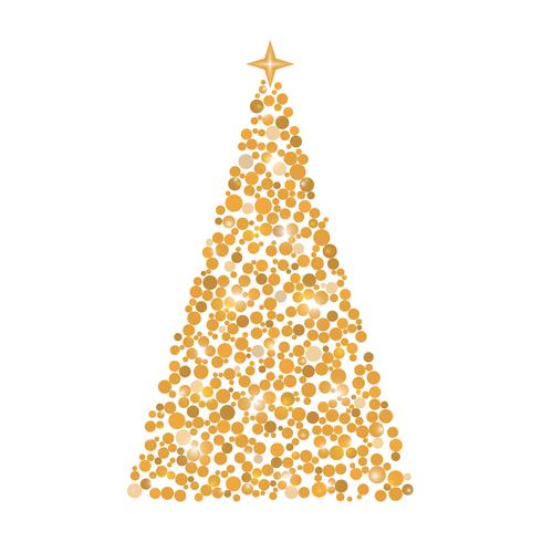 Círculos de árboles de Navidad, tarjeta de felicitación de Navidad, ilustración vector