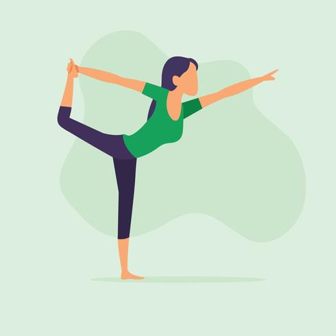 Mujer en pose de yoga vector