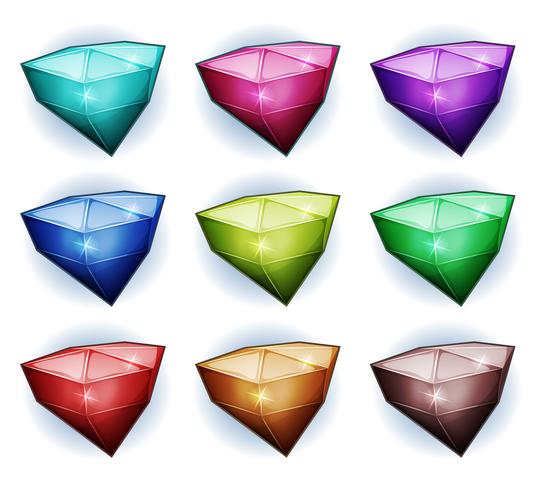 Gemstones Icons vector