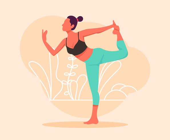 Ilustración de clase de yoga vector