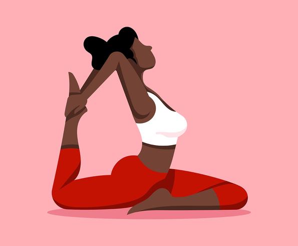 Woman Practicing Yoga vector