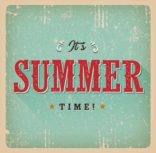 It's Summer Time Retro Card vector
