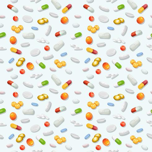 Seamless Pills And Medicine Capsules Background vector