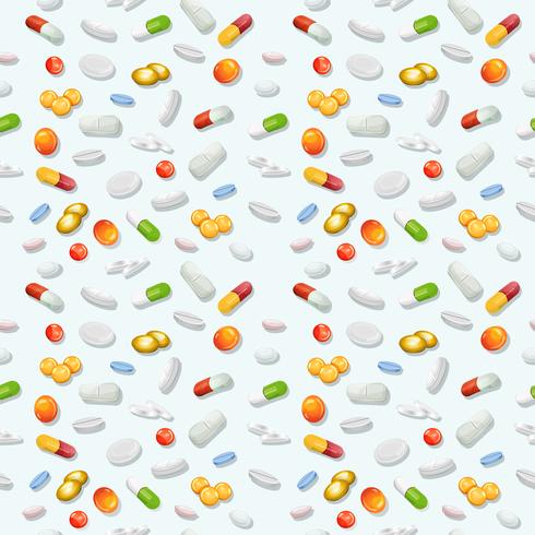 Seamless Pills And Medicine Capsules Background vector