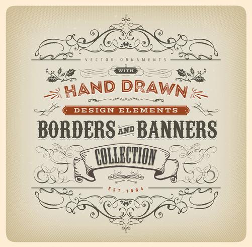 Vintage Calligraphy Banner With Ornaments vector