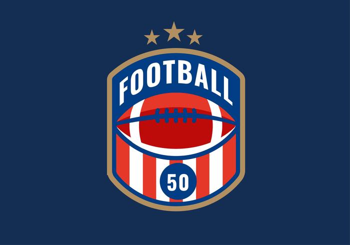 Vector de raya roja emblema de fútbol americano