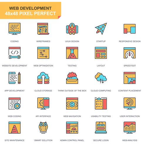 Iconos de diseño y desarrollo web vector