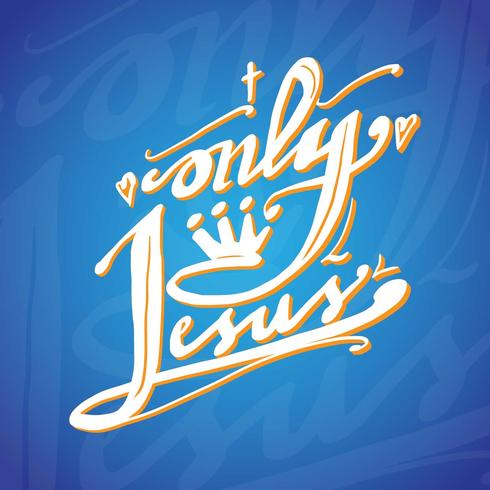 Jesus Hand Lettering vector