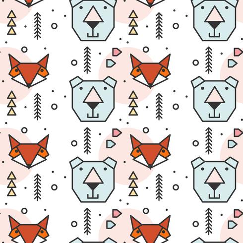Geometric Shape Animals Pattern vector