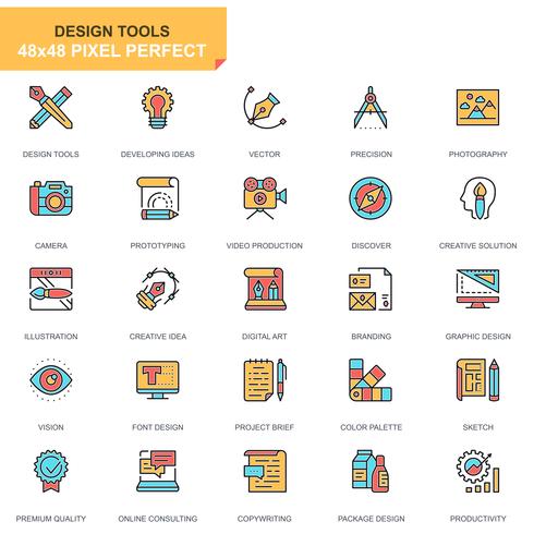 Conjunto de iconos de herramientas de diseño vector