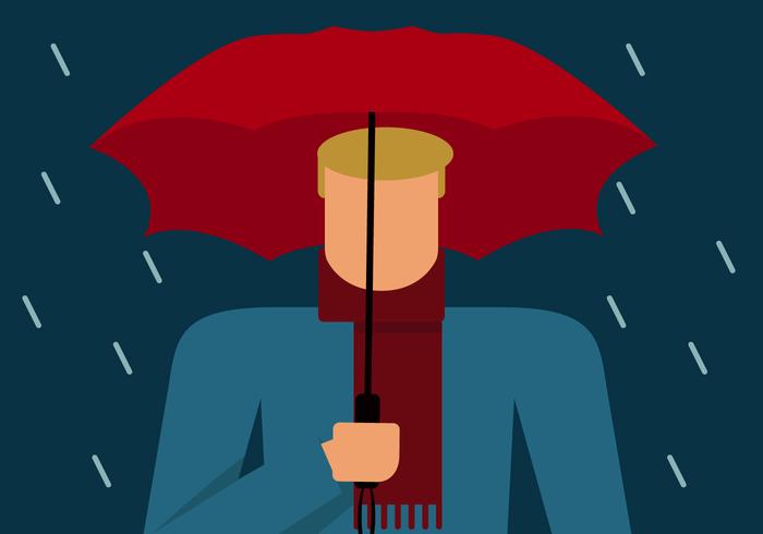 Blonde Guy With Umbrella  vector