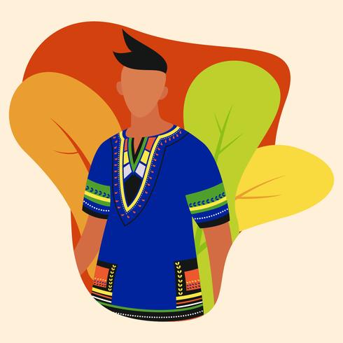 hombre en dashiki vector