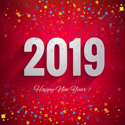 2019 Happy New Year celebration background  vector