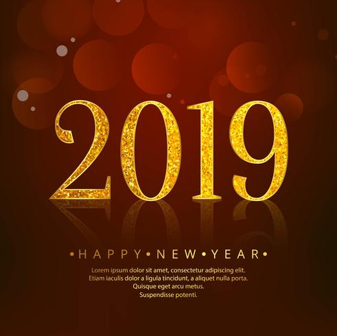 2019 Happy New Year celebration background  vector